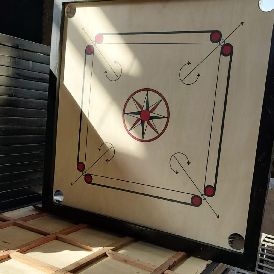 Elite Carrom Board Set - 29" x 29" Carrom Board, Striker, Coins & Powder